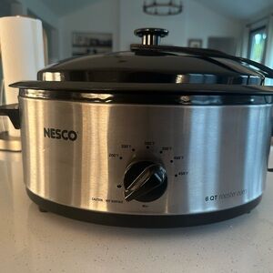 Enesco Black and Silver 6 QT Roaster Oven